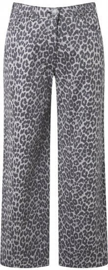 Ulla Popken Leopard Print Stretch Fit Jeans Beige - Džinsai & Kelnės Didelėse Dydžiuose – Plus Size - 