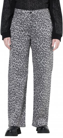 Ulla Popken Leopard Print Stretch Fit Jeans Beige - Džinsai & Kelnės Didelėse Dydžiuose – Plus Size - 