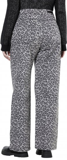 Ulla Popken Leopard Print Stretch Fit Jeans Beige - Džinsai & Kelnės Didelėse Dydžiuose – Plus Size - 