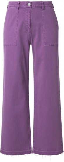 Ulla Popken Purple Fringed Hem Stretch Fit Jeans Lavender - Džinsai & Kelnės Didelėse Dydžiuose – Plus Size - 
