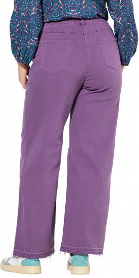 Ulla Popken Purple Fringed Hem Stretch Fit Jeans Lavender - Džinsai & Kelnės Didelėse Dydžiuose – Plus Size - 