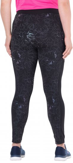 Ulla Popken Quick Drying Flower Print Leggings Black - Džinsai & Kelnės Didelėse Dydžiuose – Plus Size - 