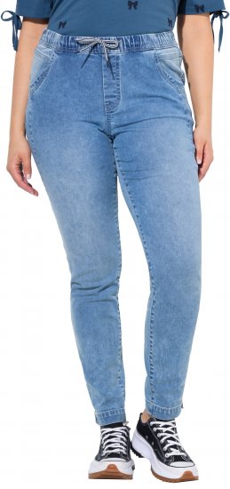 Ulla Popken Drawstring Jeggings Blue Denim - Džinsai & Kelnės Didelėse Dydžiuose – Plus Size - 