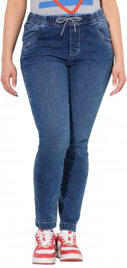 Ulla Popken Drawstring Jeggings Blue - Džinsai & Kelnės Didelėse Dydžiuose – Plus Size - 
