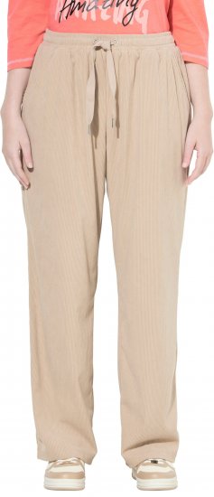 Ulla Popken Corduroy Elastic Waist Pants Brown - Džinsai & Kelnės Didelėse Dydžiuose – Plus Size - 