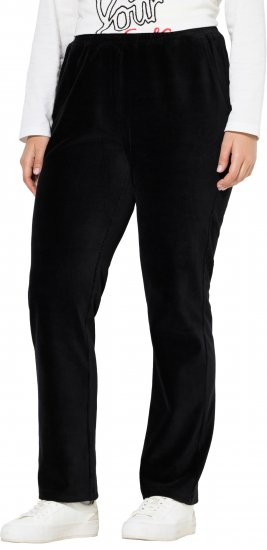 Ulla Popken Corduroy Elastic Waist Pants Black - Džinsai & Kelnės Didelėse Dydžiuose – Plus Size - 