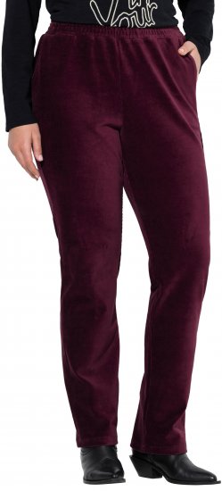 Ulla Popken Corduroy Elastic Waist Pants Brown - Džinsai & Kelnės Didelėse Dydžiuose – Plus Size - 