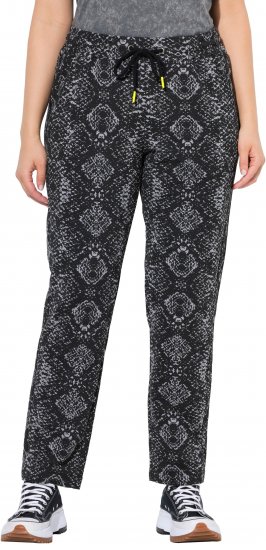 Ulla Popken Snake Print Elastic Waist Joggers Black - Džinsai & Kelnės Didelėse Dydžiuose – Plus Size - 