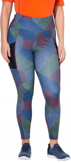 Ulla Popken Quick Drying Stitch Print Performance Leggings Grey - Džinsai & Kelnės Didelėse Dydžiuose – Plus Size - 