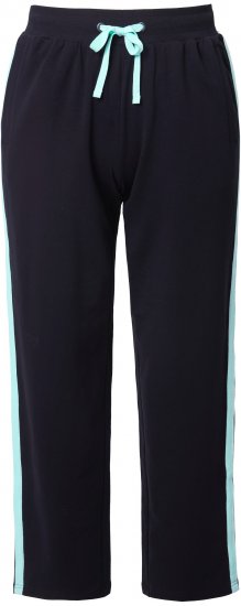 Ulla Popken Side Stripe Elastic Waist Joggers Black - Džinsai & Kelnės Didelėse Dydžiuose – Plus Size - 