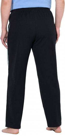 Ulla Popken Side Stripe Elastic Waist Joggers Black - Džinsai & Kelnės Didelėse Dydžiuose – Plus Size - 