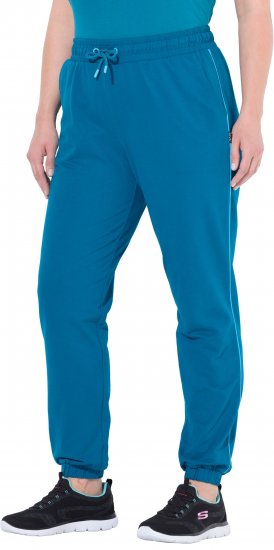 Ulla Popken Contrast Piping Joggers Blue - Džinsai & Kelnės Didelėse Dydžiuose – Plus Size - 