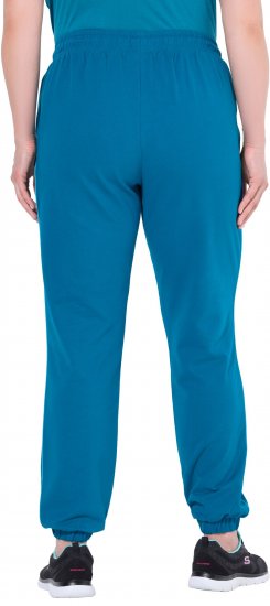 Ulla Popken Contrast Piping Joggers Blue - Džinsai & Kelnės Didelėse Dydžiuose – Plus Size - 