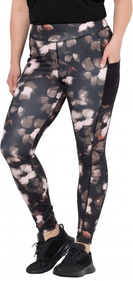 Ulla Popken Abstract Print Quick Dry Sports Leggings Black - Džinsai & Kelnės Didelėse Dydžiuose – Plus Size - 