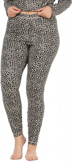Ulla Popken Leopard Print Ski Leggings Black - Džinsai & Kelnės Didelėse Dydžiuose – Plus Size - 