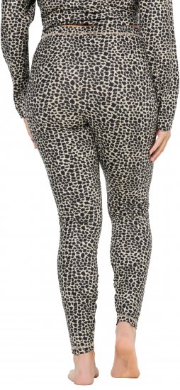 Ulla Popken Leopard Print Ski Leggings Black - Džinsai & Kelnės Didelėse Dydžiuose – Plus Size - 