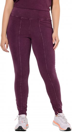 Ulla Popken Acid Wash Decorative Seam Leggings Purple - Džinsai & Kelnės Didelėse Dydžiuose – Plus Size - 