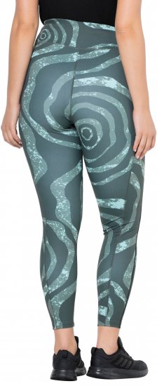 Ulla Popken Quick Drying Ripple Print Sport Leggings Black - Džinsai & Kelnės Didelėse Dydžiuose – Plus Size - 