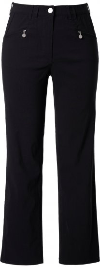 Ulla Popken Bengaline Elastic Waist Pants Black - Džinsai & Kelnės Didelėse Dydžiuose – Plus Size - 