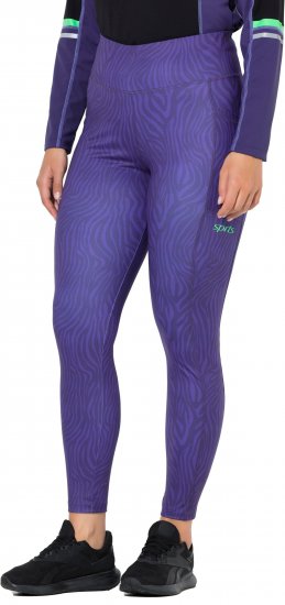 Ulla Popken Neon Zebra Print Performance Leggings Purple - Džinsai & Kelnės Didelėse Dydžiuose – Plus Size - 