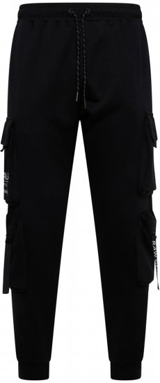 Kam Jeans 244 Raw Denim Cargo PKT Jog Pants Black - Džinsai ir kelnės - Džinsai ir Kelnės - W40-W70