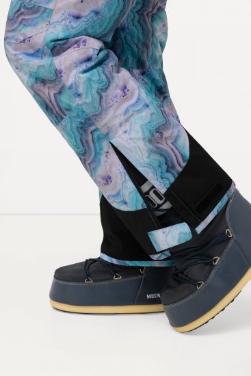 Ulla Popken Functional Ski Trousers Waterproof Shaped Knees Velcro Closure Mineral Blue - Slidinėjimo apranga - 