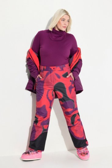 Ulla Popken Hyprar Ski Pants Waterproof Velcro Closure Shaped Knees Berry Pink - Slidinėjimo apranga - 