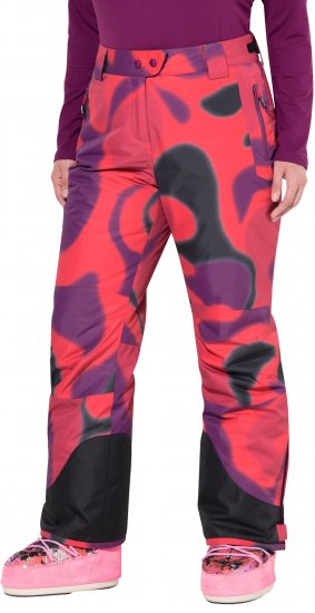 Ulla Popken Hyprar Ski Pants Waterproof Velcro Closure Shaped Knees Berry Pink - Džinsai & Kelnės Didelėse Dydžiuose – Plus Size - 