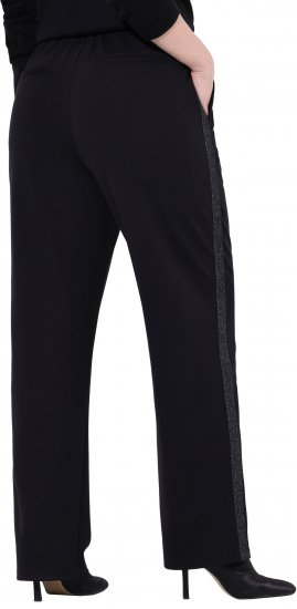 Ulla Popken Rose Wide Leg Stretch Waist Trousers Black - Džinsai & Kelnės Didelėse Dydžiuose – Plus Size - 