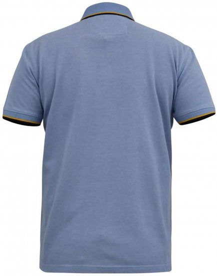 D555 Talbot Pique with Jacquard Collar Polo Shirt Blue - Polo marškinėliai - Polo marškinėliai - 2XL-8XL
