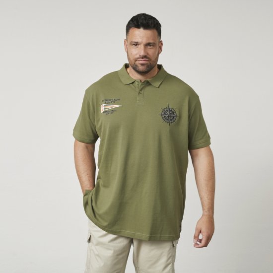 North Latitude 61129 Pikė Polo su Siuvinėjimu ant Krūtinės Alyvuogių Žalia - Polo marškinėliai - Polo marškinėliai - 2XL-8XL