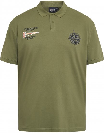 North Latitude 61129 Pikė Polo su Siuvinėjimu ant Krūtinės Alyvuogių Žalia - Polo marškinėliai - Polo marškinėliai - 2XL-8XL
