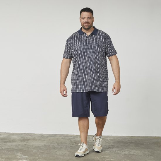 North Latitude 61134 Džersio Polo su Visu Paviršiumi Spauda Tamsiai Mėlyna - Polo marškinėliai - Polo marškinėliai - 2XL-8XL