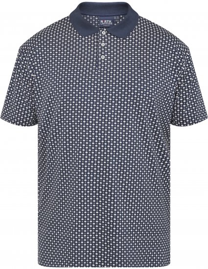 North Latitude 61134 Džersio Polo su Visu Paviršiumi Spauda Tamsiai Mėlyna - Polo marškinėliai - Polo marškinėliai - 2XL-8XL