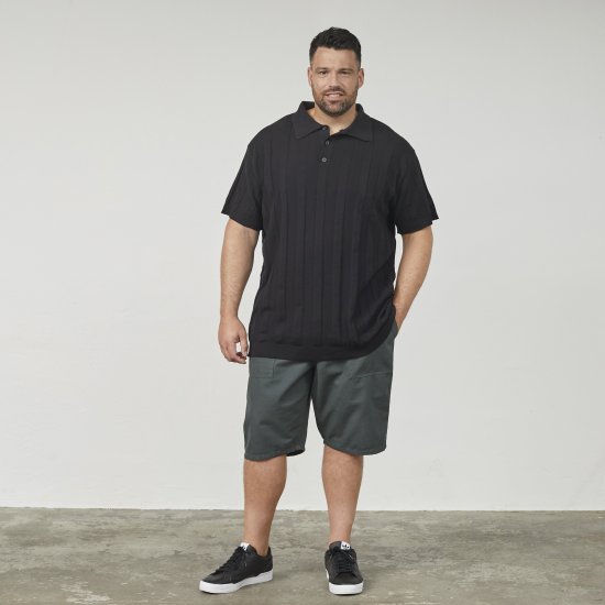 North Latitude 61329 Megztas Polo Marškinėliai Trumpomis Rankovėmis Juoda - Polo marškinėliai - Polo marškinėliai - 2XL-8XL