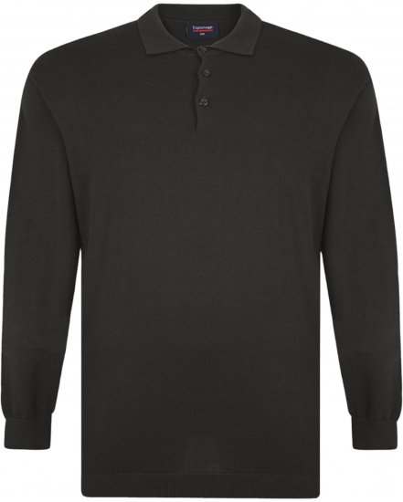 Espionage KW058 Knit Polo Jumper Black - Polo marškinėliai - Polo marškinėliai - 2XL-8XL