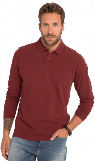 JP1880 Polo Shirt Long Sleeve Piqué Red - Polo marškinėliai - Polo marškinėliai - 2XL-8XL