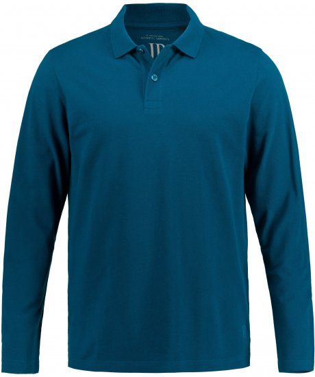JP1880 Polo Shirt Long Sleeve Pique Blue - Polo marškinėliai - Polo marškinėliai - 2XL-8XL