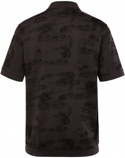 JP1880 Pique with All-over Print Polo Shirt TALL Black - TALL polo marškinėliai - TALL polo marškinėliai aukštiems