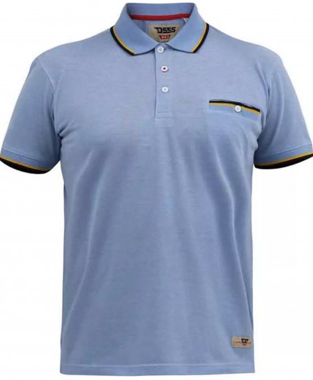 D555 Talbot Pique with Jacquard Collar Polo Shirt Blue - Polo marškinėliai - Polo marškinėliai - 2XL-8XL