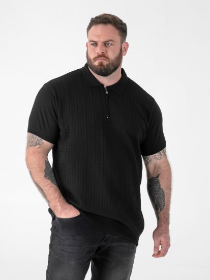 D555 Kennedy Cable Knitted Polo Black - Polo marškinėliai - Polo marškinėliai - 2XL-8XL