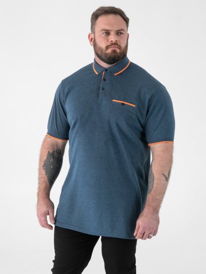 D555 Harvey Pique with Jacquard Collar & Cuffs Polo Teal - Polo marškinėliai - Polo marškinėliai - 2XL-8XL