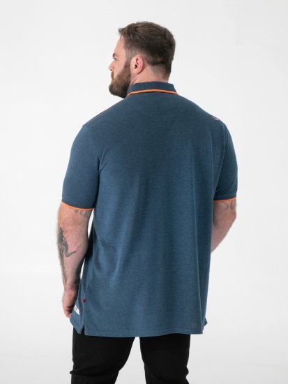 D555 Harvey Pique with Jacquard Collar & Cuffs Polo Teal - Polo marškinėliai - Polo marškinėliai - 2XL-8XL