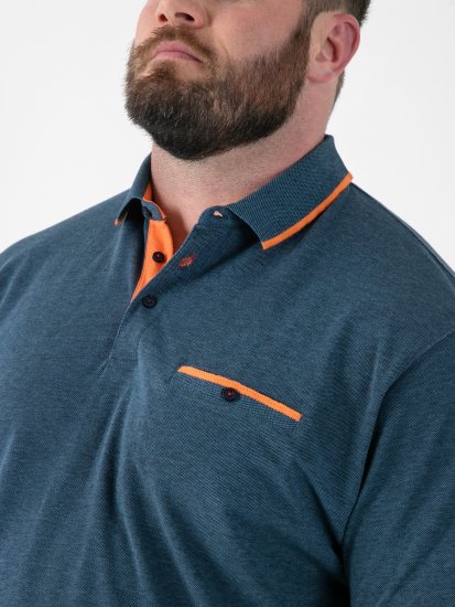 D555 Harvey Pique with Jacquard Collar & Cuffs Polo Teal - Polo marškinėliai - Polo marškinėliai - 2XL-8XL