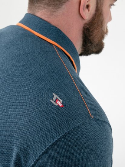 D555 Harvey Pique with Jacquard Collar & Cuffs Polo Teal - Polo marškinėliai - Polo marškinėliai - 2XL-8XL