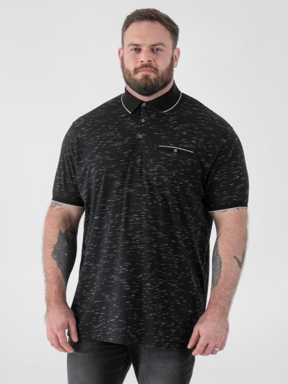 D555 Murphy Jacquard Collar And Cuff With Chest Pocket Polo Black - Polo marškinėliai - Polo marškinėliai - 2XL-8XL