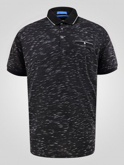 D555 Murphy Jacquard Collar And Cuff With Chest Pocket Polo Black - Polo marškinėliai - Polo marškinėliai - 2XL-8XL