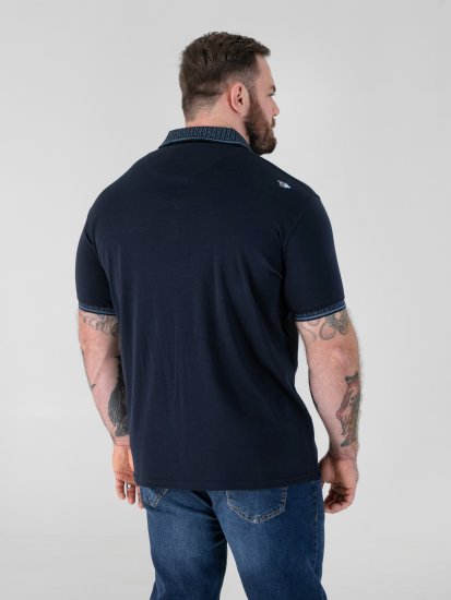 D555 Barret Interlock Jacquard Collar & Cuffs Polo Navy - Polo marškinėliai - Polo marškinėliai - 2XL-8XL