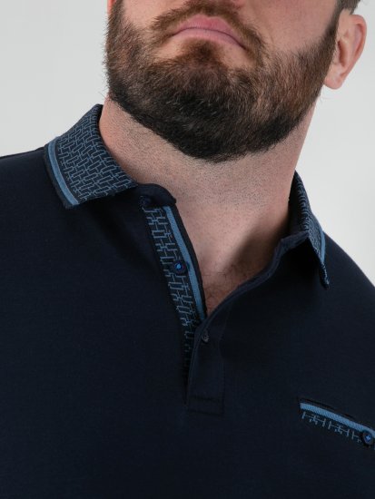 D555 Barret Interlock Jacquard Collar & Cuffs Polo Navy - Polo marškinėliai - Polo marškinėliai - 2XL-8XL