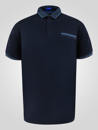 D555 Barret Interlock Jacquard Collar & Cuffs Polo Navy - Polo marškinėliai - Polo marškinėliai - 2XL-8XL